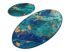 Alfombra de baño Set (2 piezas) Marbling multicolor