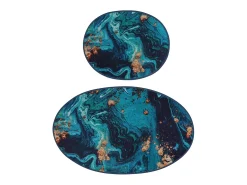 Alfombra de baño Set (2 piezas) Marbling multicolor