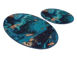 Alfombra de baño Set (2 piezas) Marbling multicolor