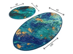 Alfombra de baño Set (2 piezas) Marbling multicolor