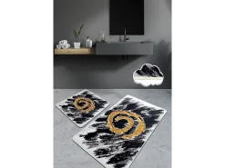 Alfombra de baño Set (2 piezas) Dagger oro blanco negro