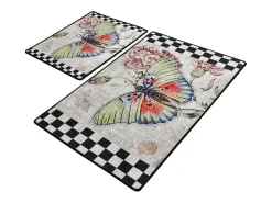 Alfombra de baño Set (2 piezas) Mariposa multicolor