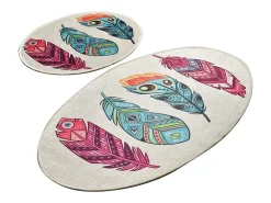Alfombra de baño Set (2 piezas) Feather DJT multicolor