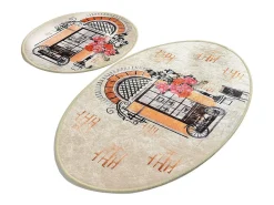 Alfombra de baño Set (2 piezas) Cafe DJT multicolor