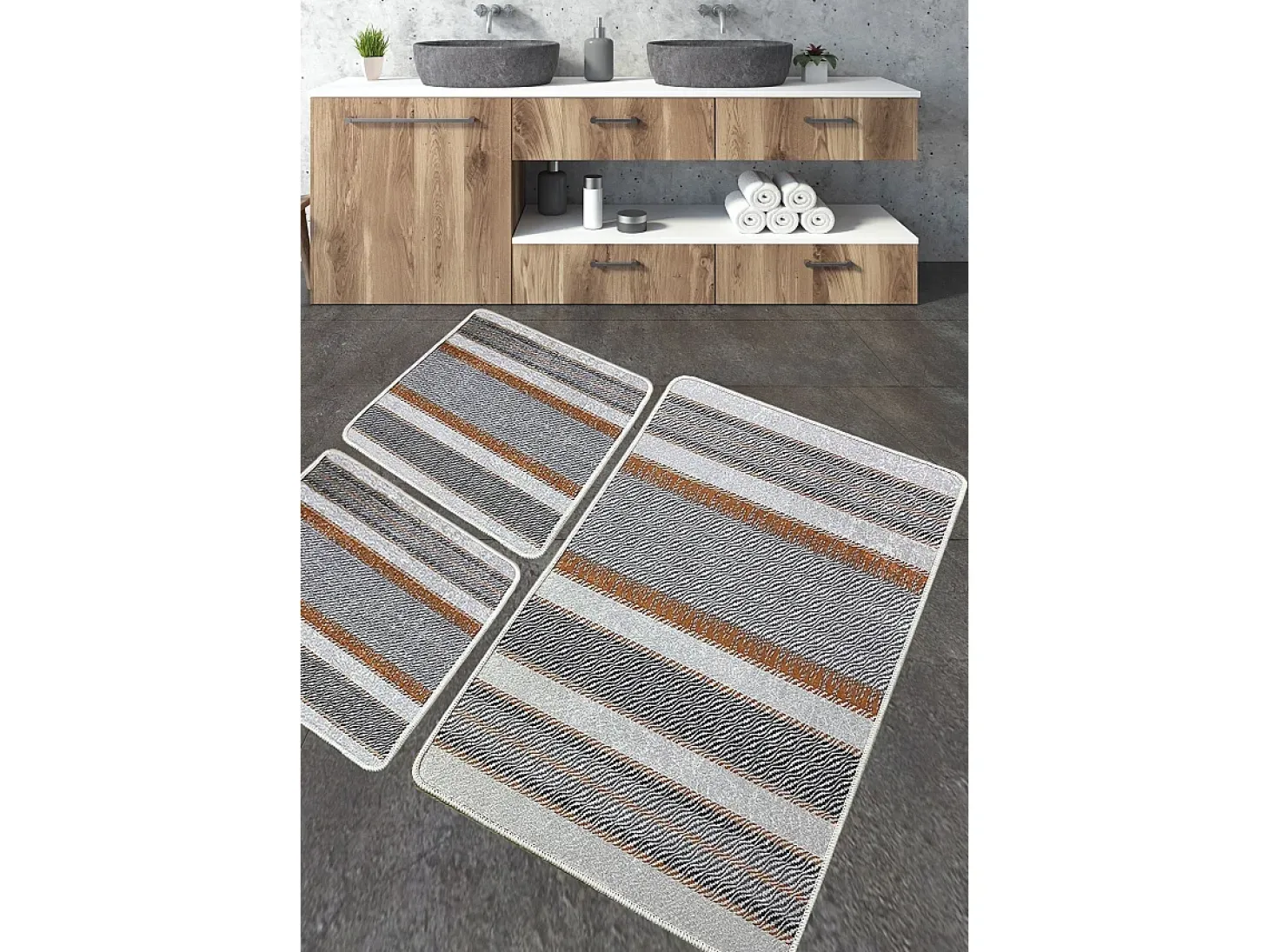 Alfombra de baño Set (3 piezas) Benver multicolor