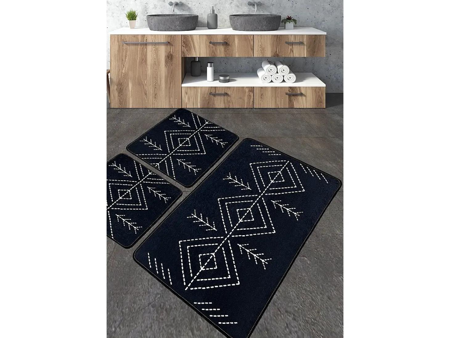 Alfombra de baño Set (3 piezas) Lau multicolor