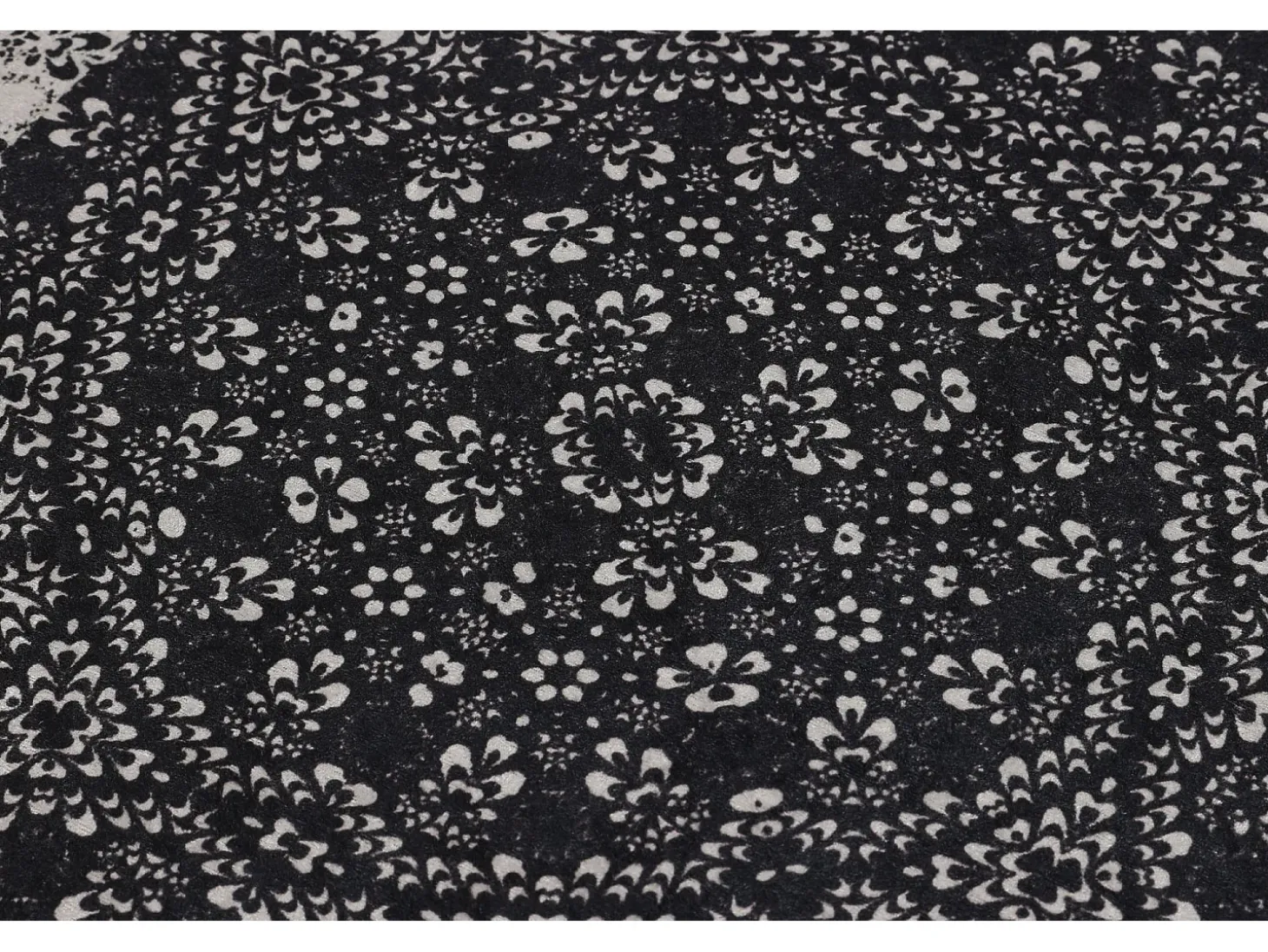 Alfombra de baño Set (2 piezas) Paisley DJT antracita negro blanco