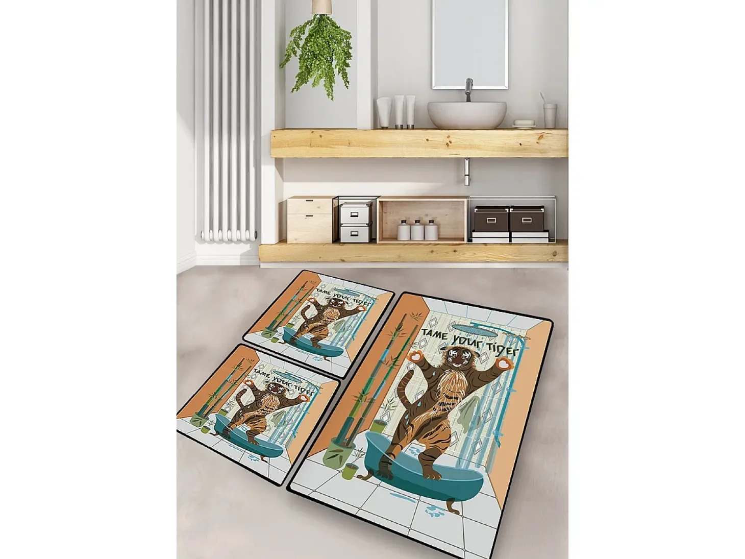 Alfombra de baño Set (3 piezas) Tame Your Tiger multicolor