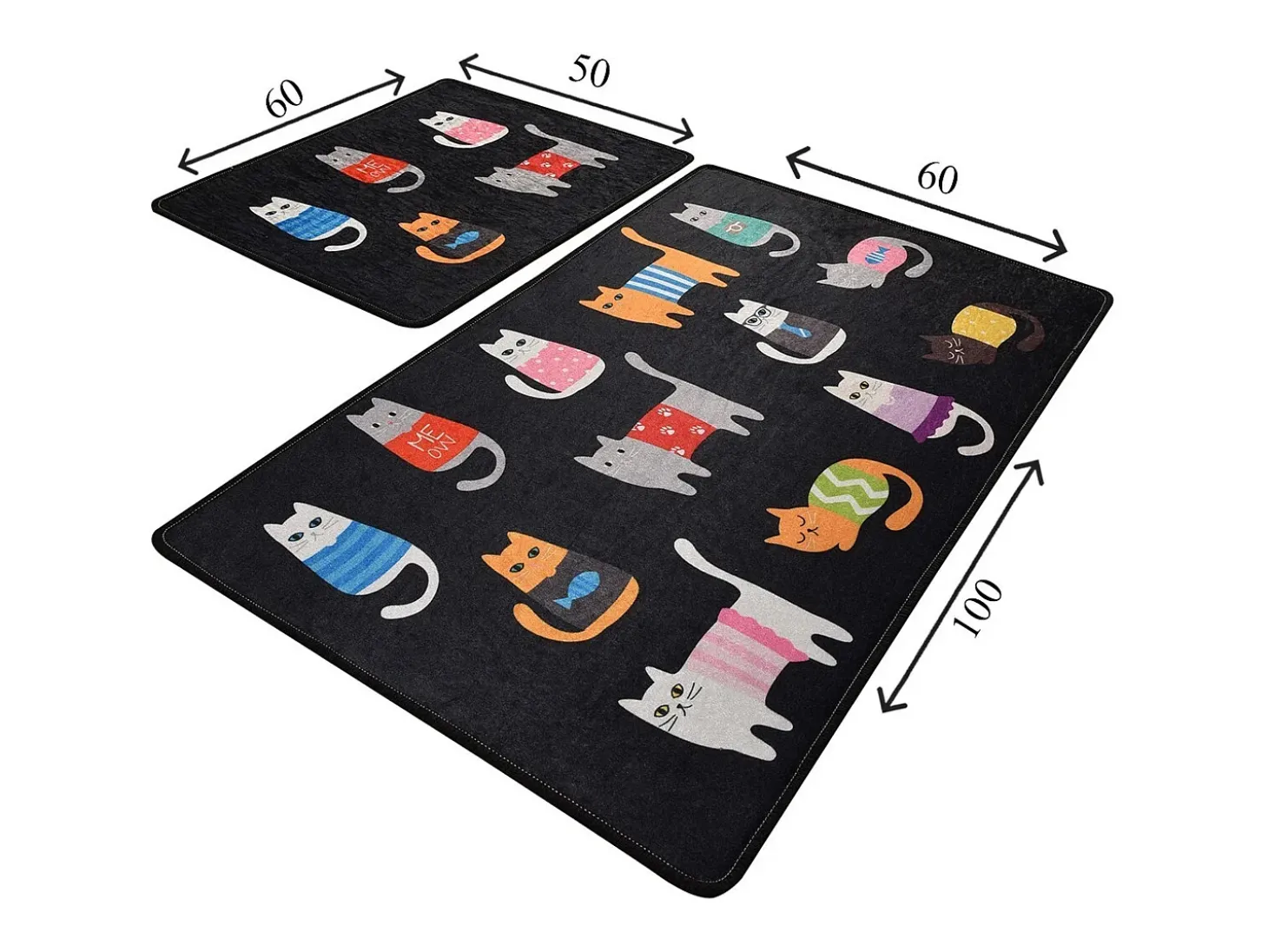 Alfombra de baño Set (2 piezas) Black Cats multicolor