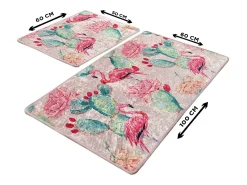Alfombra de baño Set (2 piezas) Flamenco multicolor