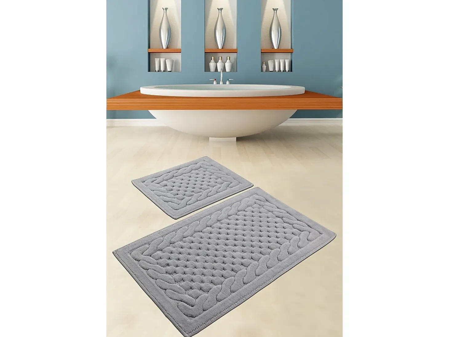 Alfombra de baño Set (2 piezas) Bambi Cotton gris