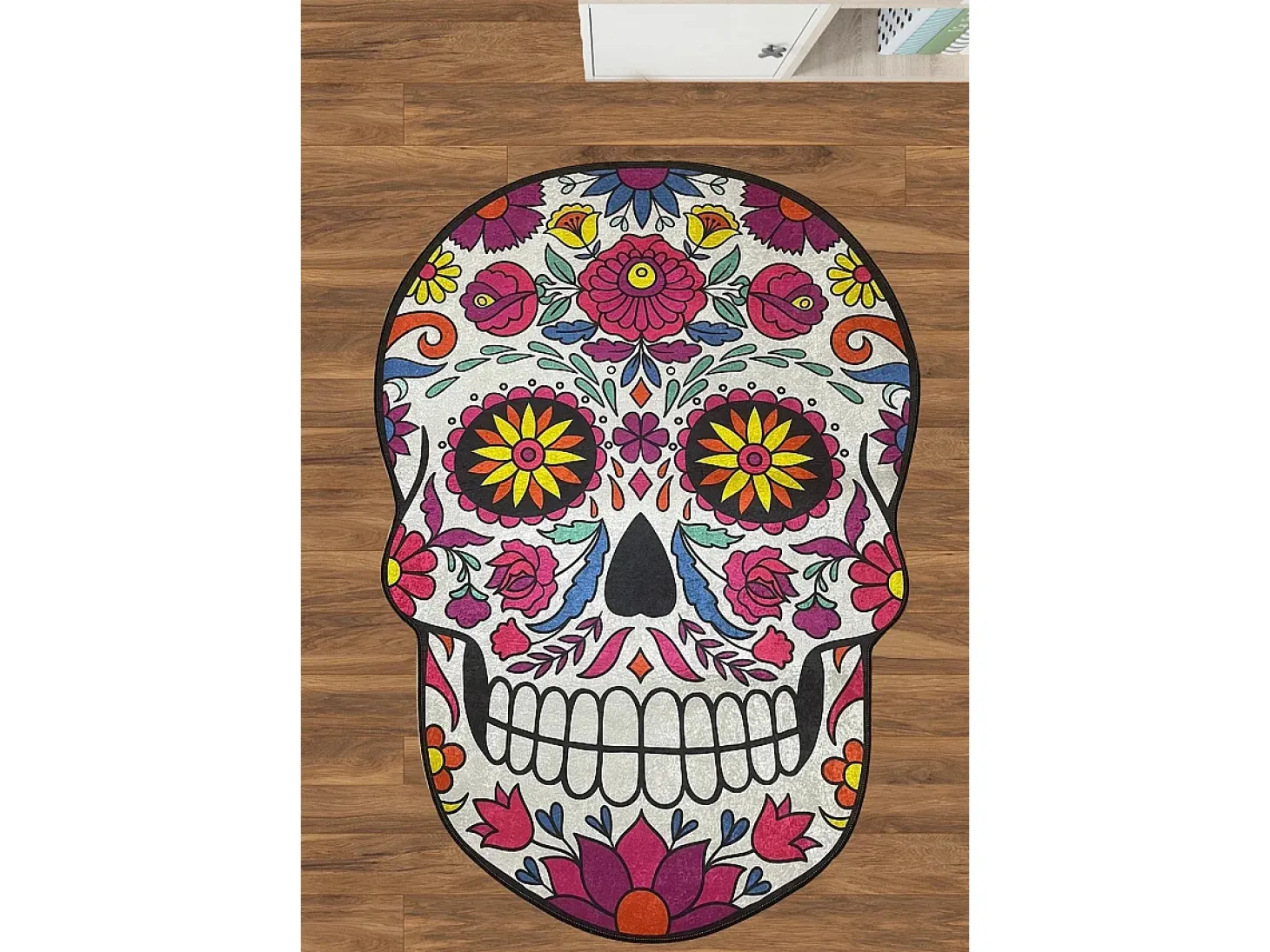 Alfombra de baño Skull Djt (100 x 150) multicolor