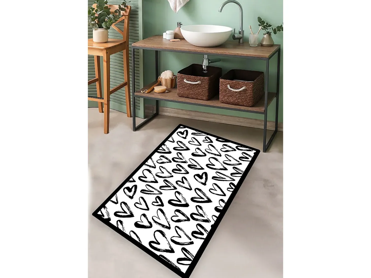 Alfombra de baño Small Heart multicolor
