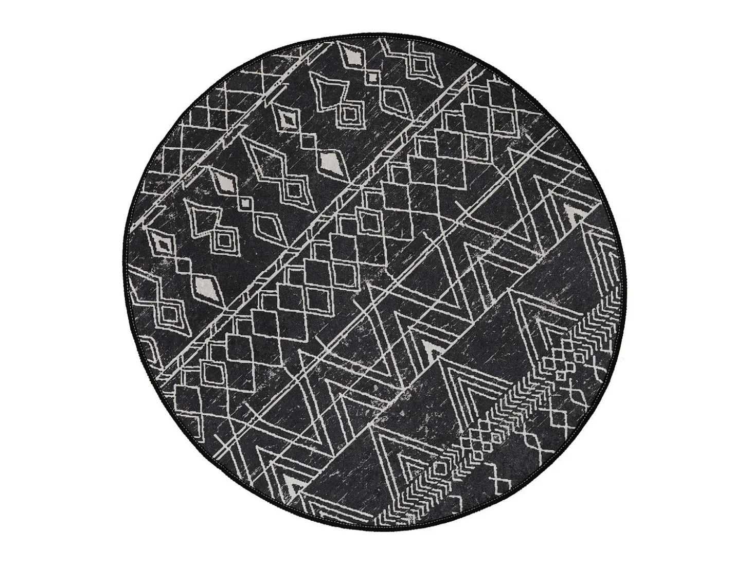 Alfombra de baño Straordinario Black Circle Djt 80 antracita negro blanco