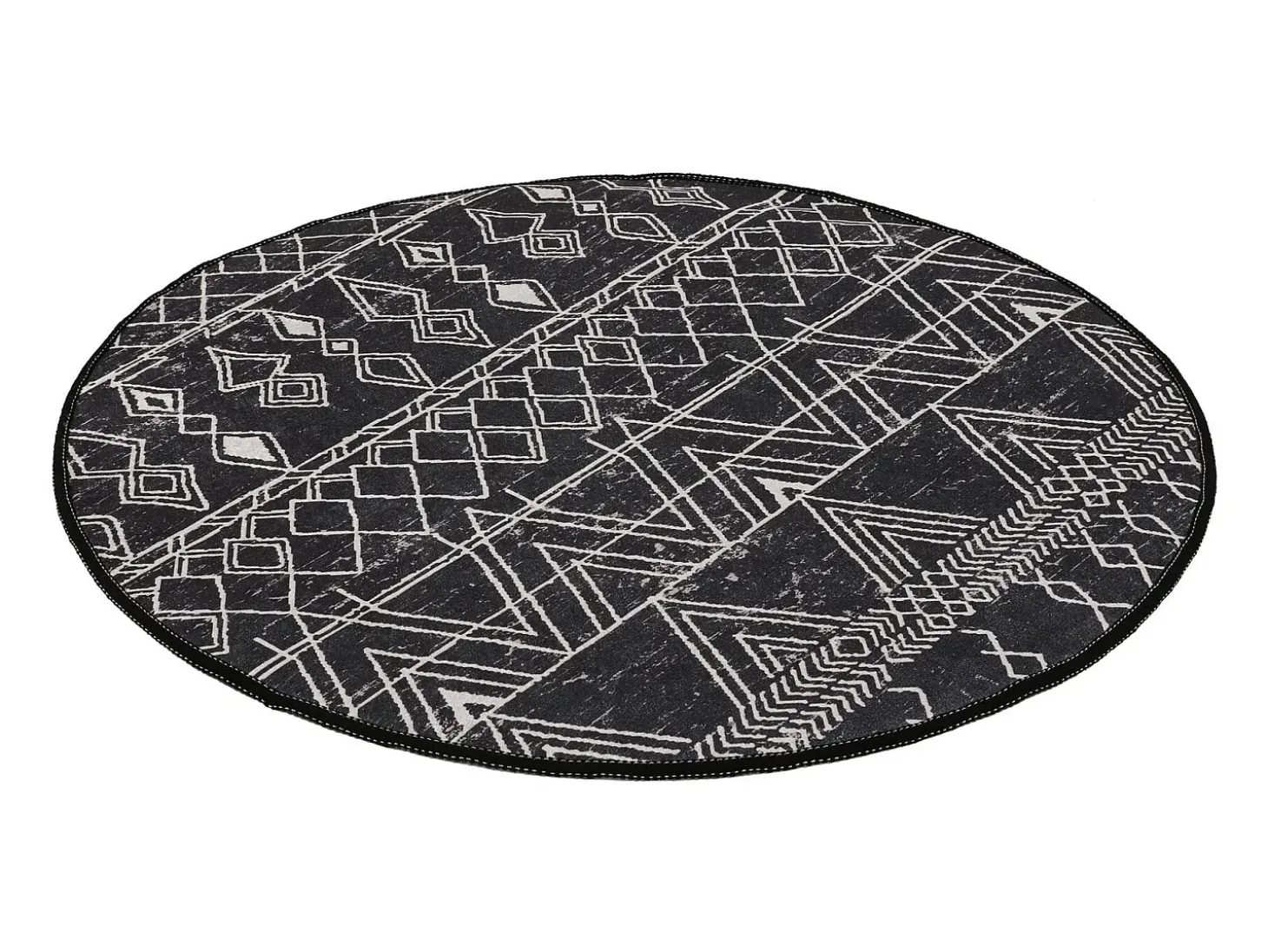 Alfombra de baño Straordinario Black Circle Djt 80 antracita negro blanco