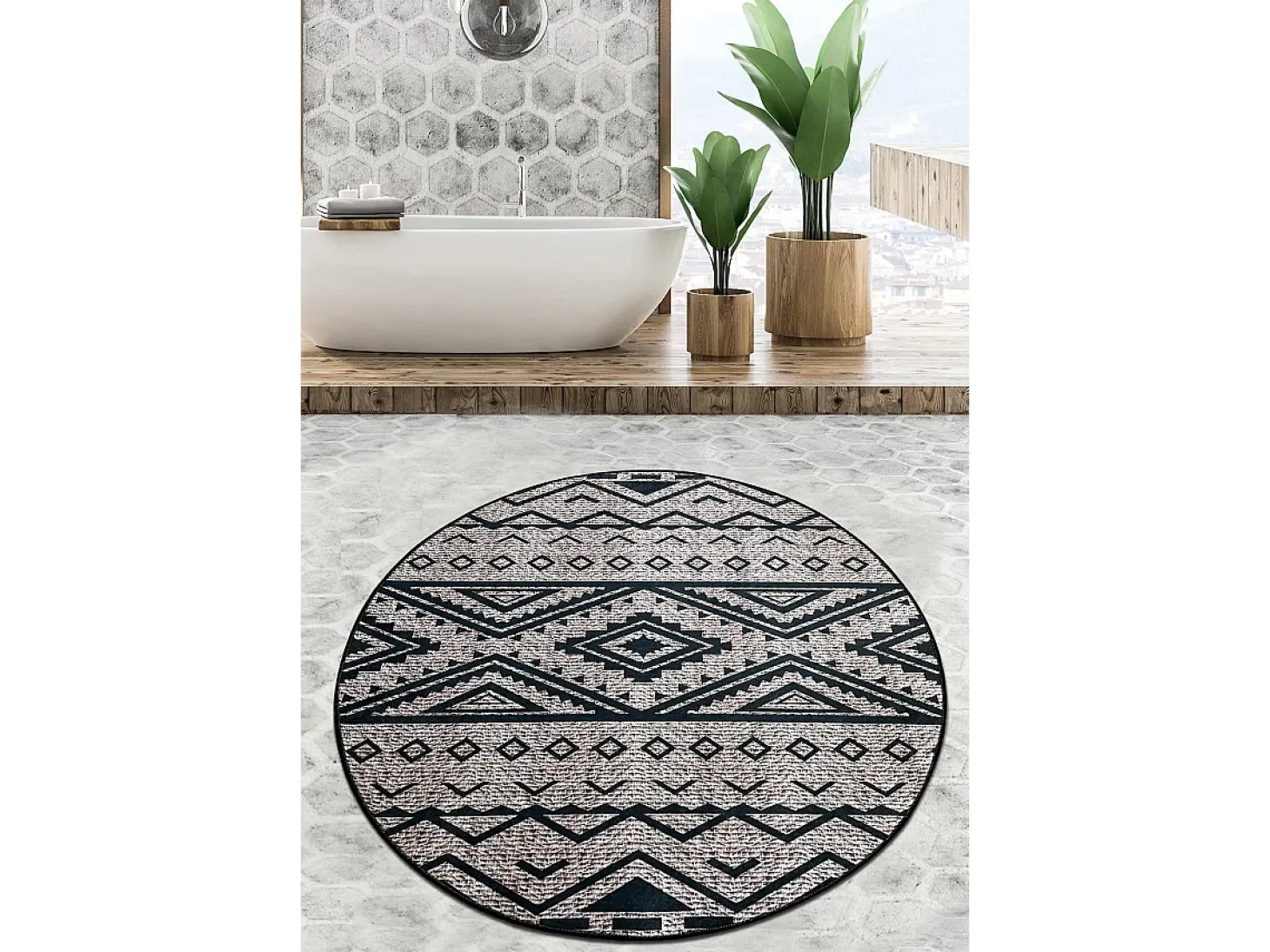 Alfombra de baño Tent Djt (200 cm) multicolor