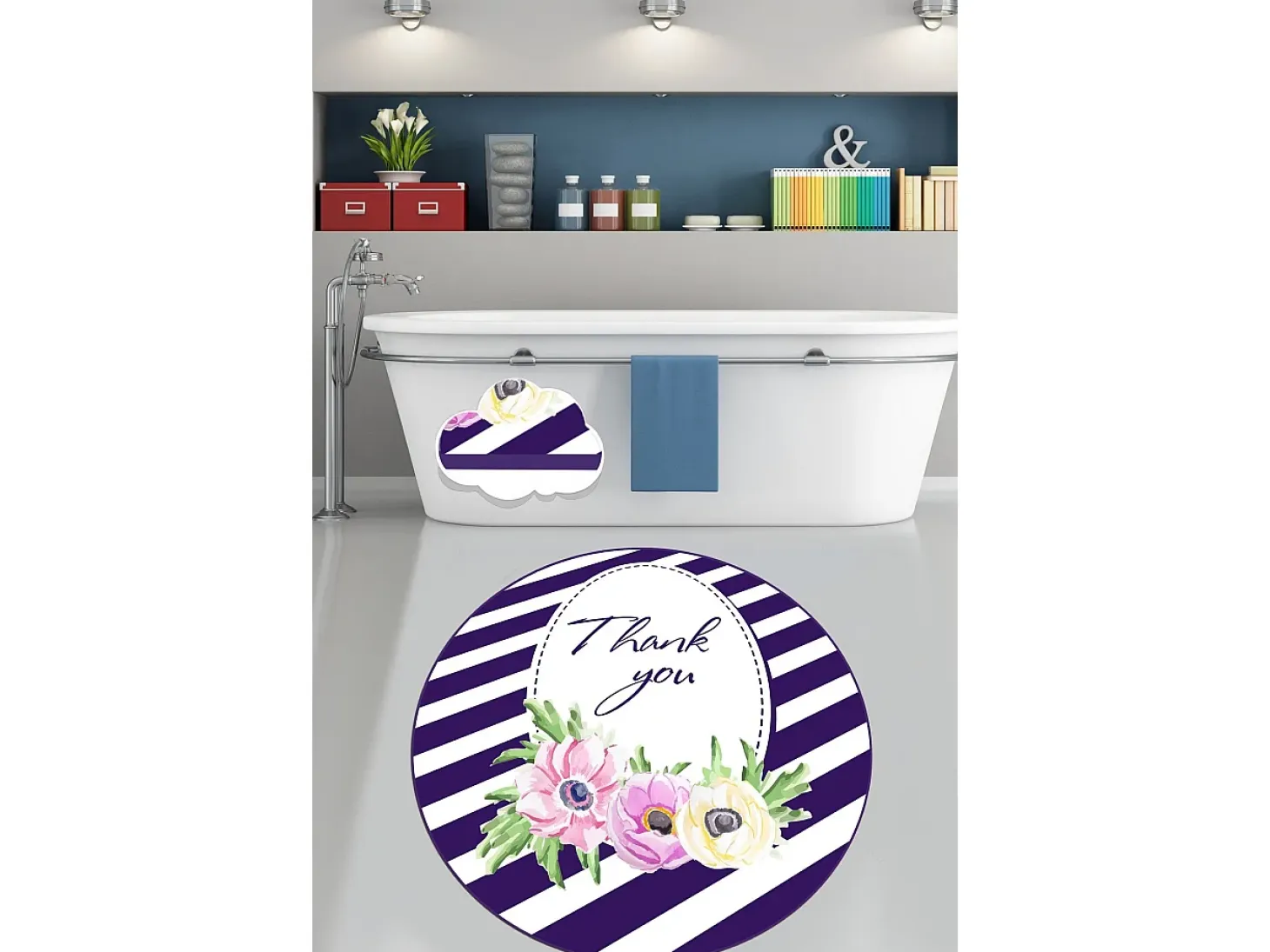 Alfombra de baño Thank You (100 cm) multicolor