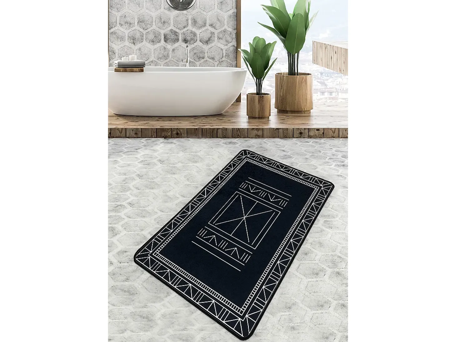 Alfombra de baño Vansiya multicolor