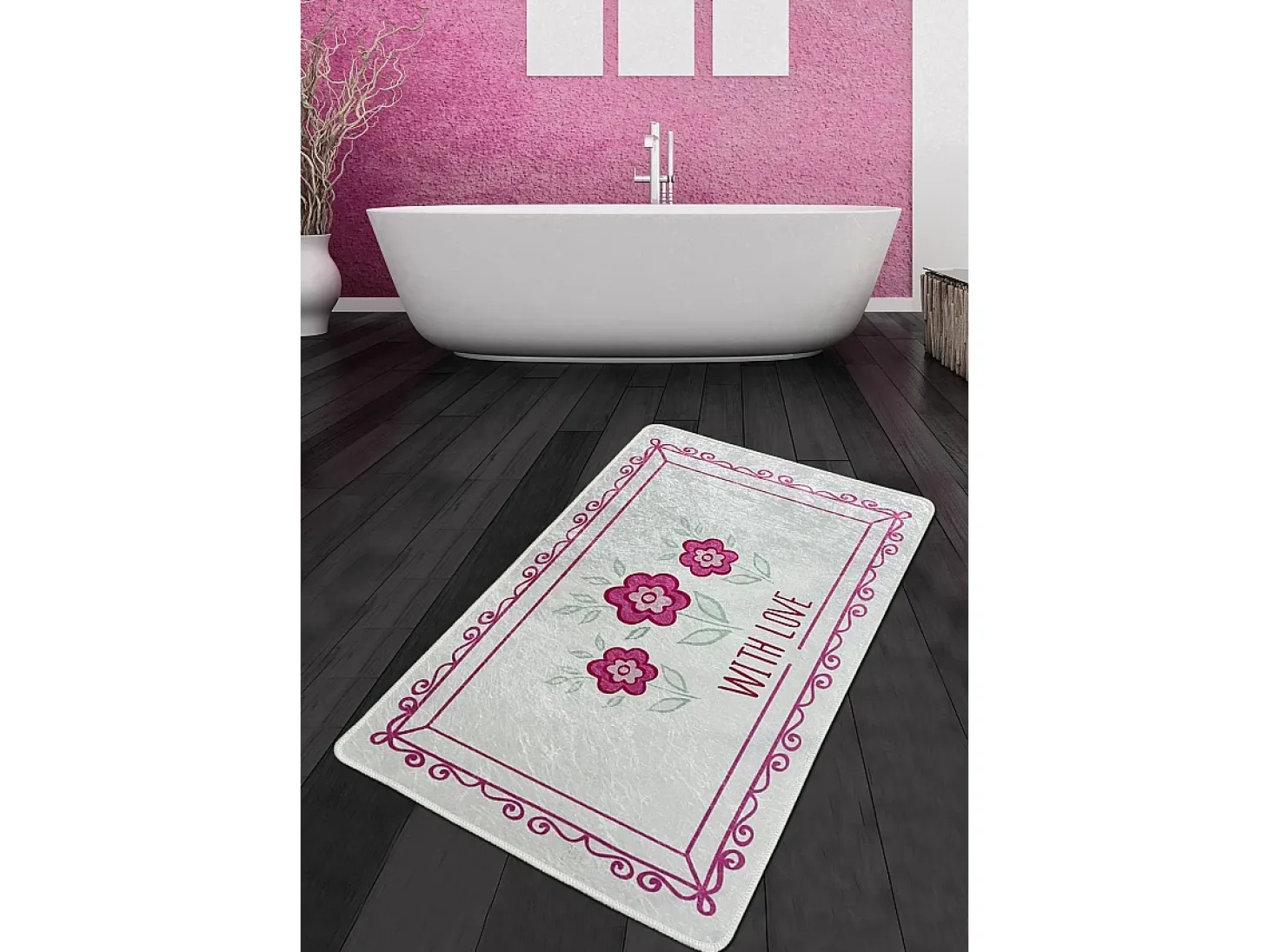 Alfombra de baño With Flower Djt (70 x 120) multicolor