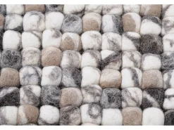 Alfombra de bolas de fieltro hecha a mano 170x240 cm Naturaleza Multi Felty 2.2