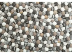 Alfombra de bolas de fieltro hecha a mano 190x190 cm Naturaleza Multi Felty 2.2