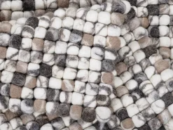 Alfombra de bolas de fieltro hecha a mano 90x160 cm Naturaleza Multi Felty 2.2