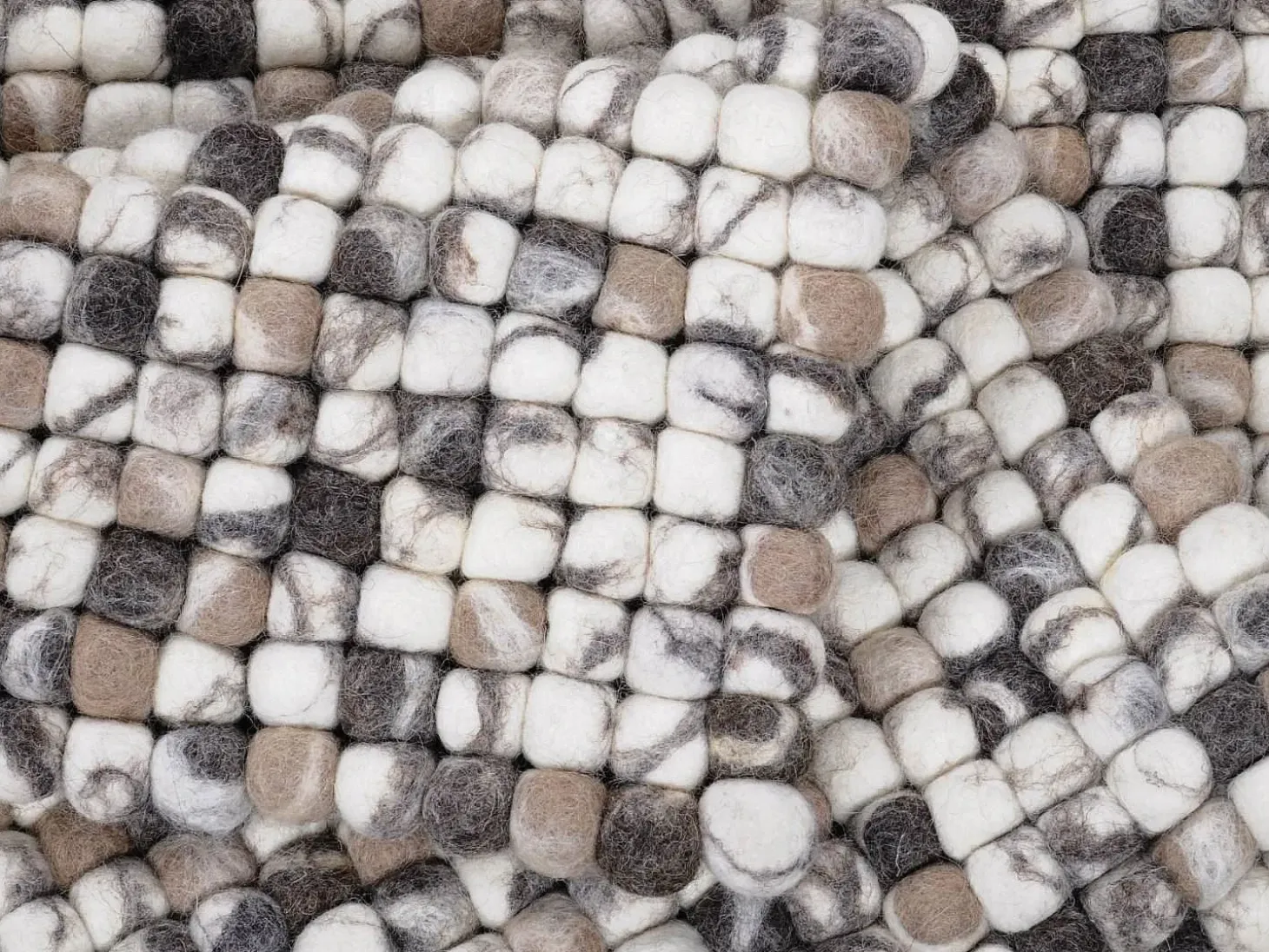 Alfombra de bolas de fieltro hecha a mano 90x160 cm Naturaleza Multi Felty 2.2