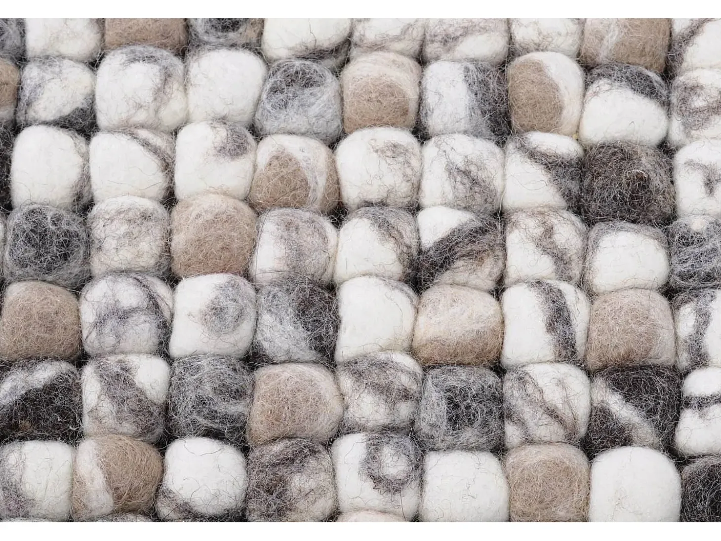 Alfombra de bolas de fieltro hecha a mano 90x160 cm Naturaleza Multi Felty 2.2