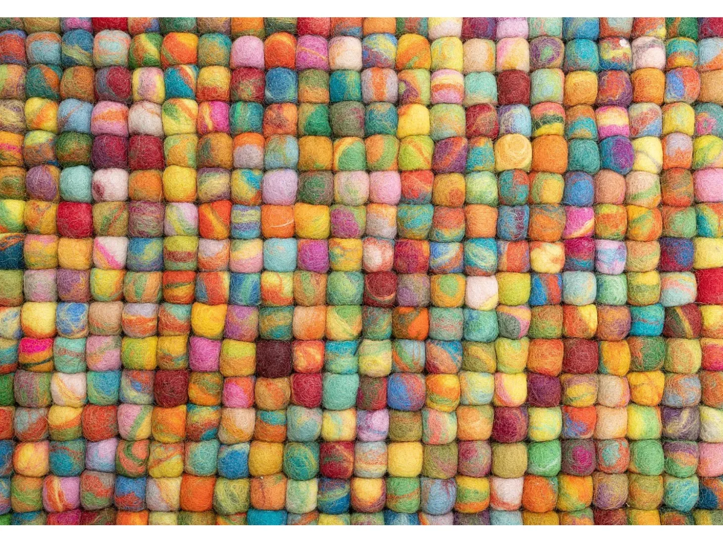 Alfombra de bolas de fieltro hecha a mano 70x270 cm Colorido Felty 2.2