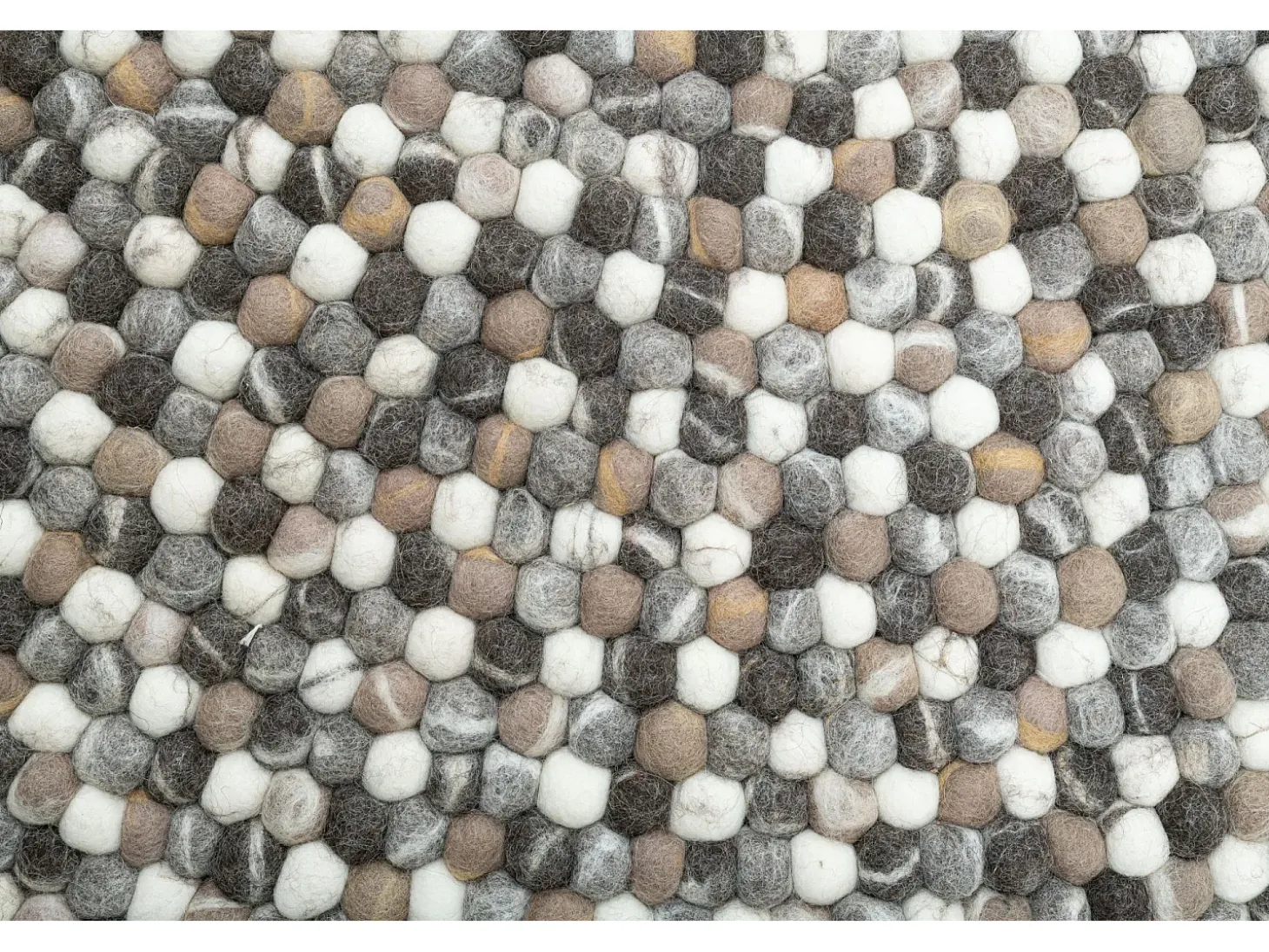 Alfombra de bolas de fieltro hecha a mano 120x120 cm Naturaleza Multi Felty 2.2