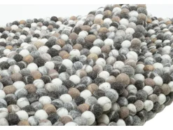 Alfombra de bolas de fieltro hecha a mano 120x120 cm Naturaleza Multi Felty 2.2