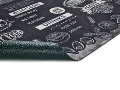 Alfombra de cocina - Diseño de menús - negro - 52 x 200 cm - RICCI