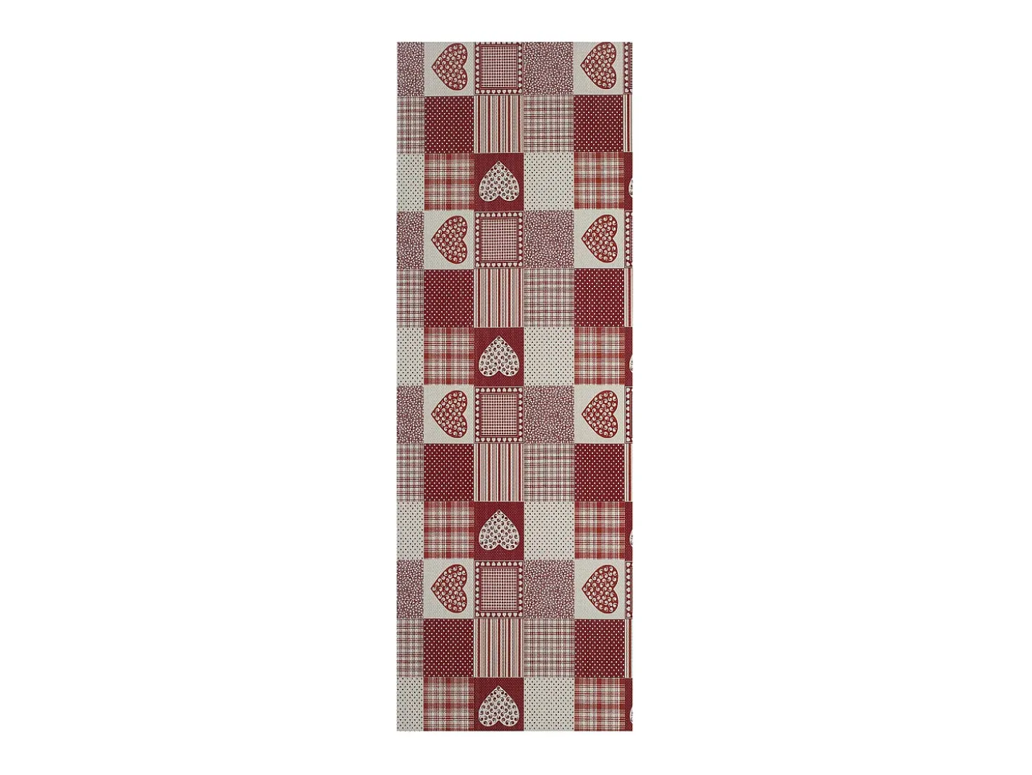 Alfombra de cocina - patchwork - rojo - 48 x 200 cm - SALLY