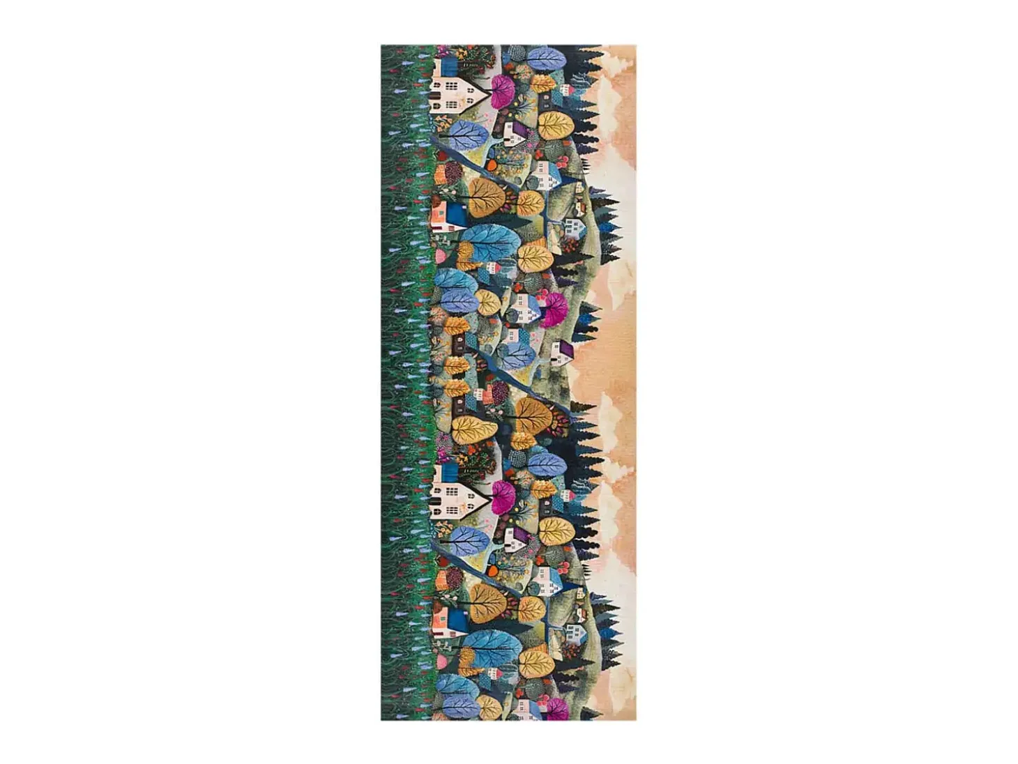 Alfombra de cocina - dibujos con paisaje - multicolor - 52 x 100 cm - RICCI