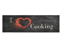 Alfombra de cocina lavable terciopelo Cooking negro 45x150 cm ES673187