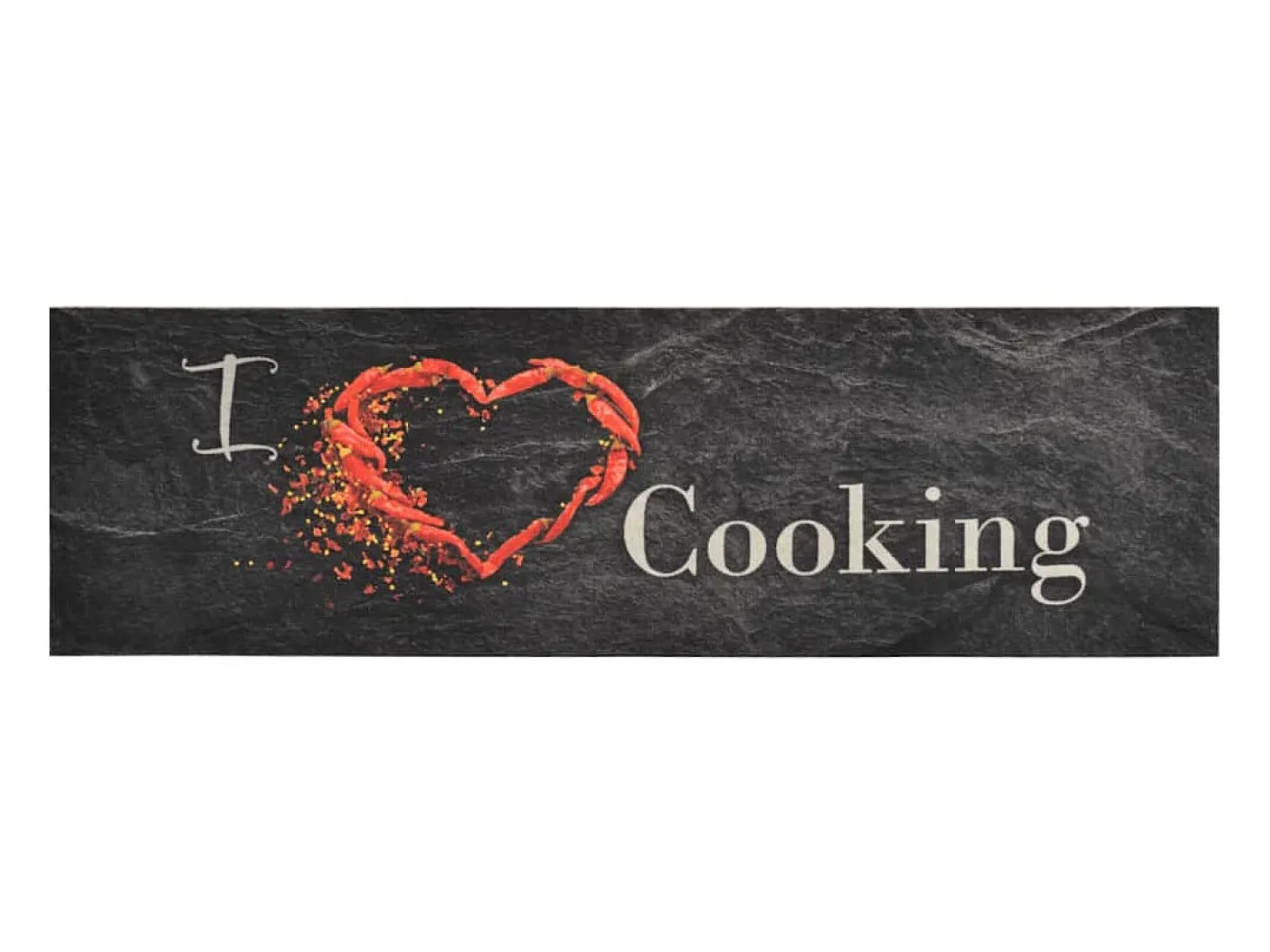 Alfombra de cocina lavable terciopelo Cooking negro 45x150 cm ES673187