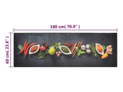 Alfombra de cocina lavable terciopelo dibujo especias 60x180 cm ES211826