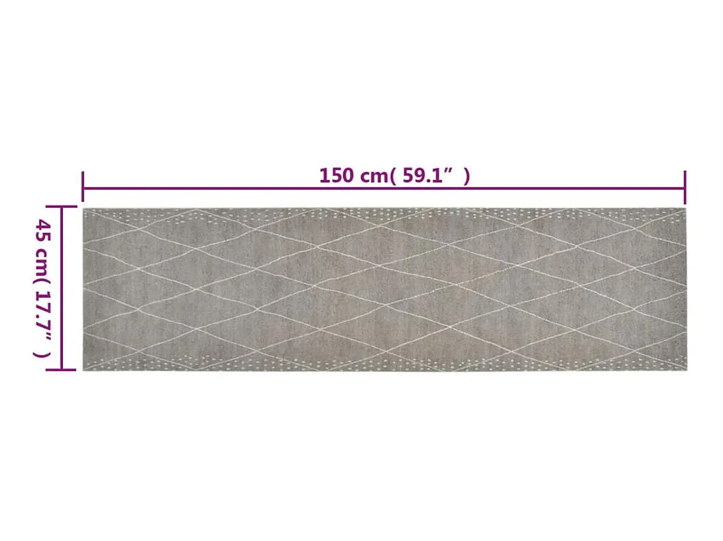 Alfombra de cocina lavable terciopelo dibujo rombos 45x150 cm ES942839