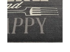 Alfombra de cocina lavable terciopelo negro 45x150 cm ES506005