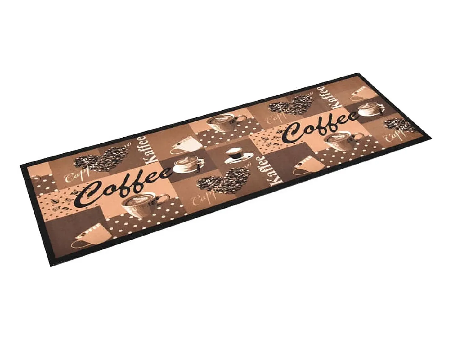 Alfombra de cocina lavable Coffee marrón 60x300 cm ES815957