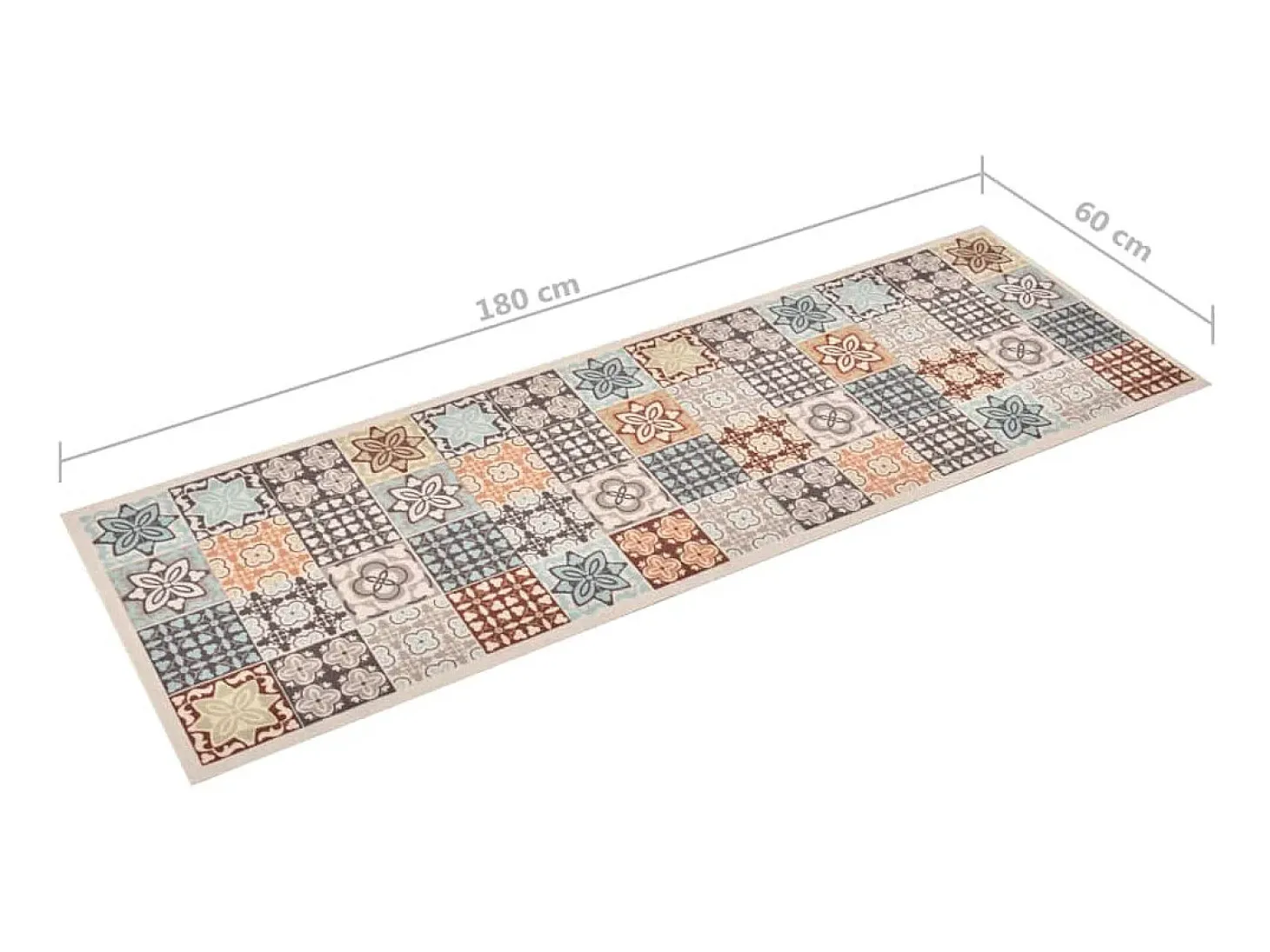 Alfombra de cocina lavable mosaico de colores 60x180 cm ES521049