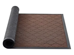 Alfombra de Entrada SucceBuy, 119,4 x 89 cm, Felpudo Exterior Interior Moderno Elegante, Reverso Antideslizante TPE, Resistente Lavable, Atrapa Polvo, Marrón