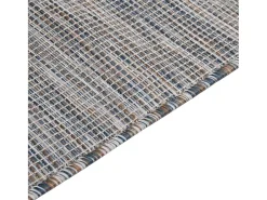 Alfombra de exterior de tejido plano marrón y azul 80x150 cm