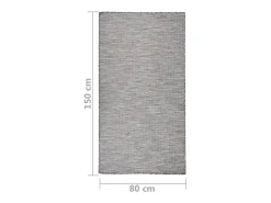 Alfombra de exterior de tejido plano marrón y azul 80x150 cm