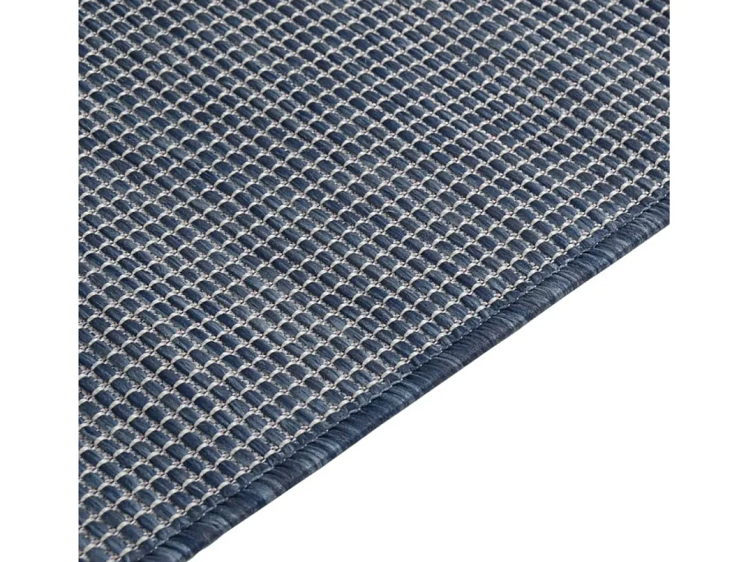 Alfombra de exterior de tejido plano azul 80x250 cm