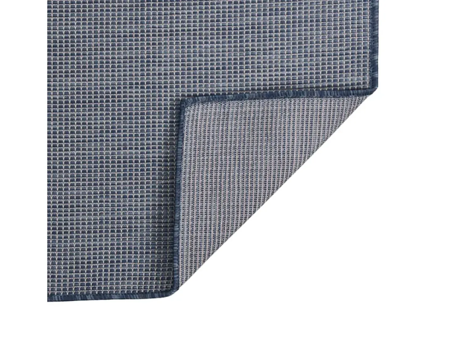 Alfombra de exterior de tejido plano azul 80x250 cm