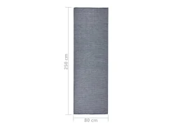 Alfombra de exterior de tejido plano azul 80x250 cm