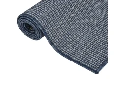 Alfombra de exterior de tejido plano azul 80x250 cm