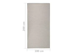 Alfombra de exterior de tejido plano 100x200 cm color topo
