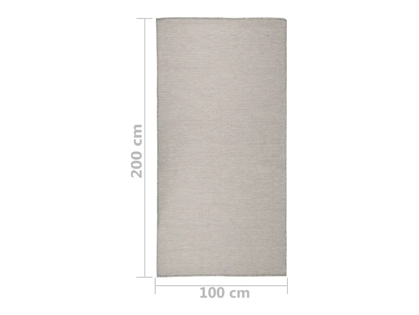 Alfombra de exterior de tejido plano 100x200 cm color topo